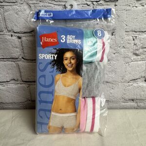 Vintage Hanes Womens Sporty Cotton Briefs Underwear 3 PACK SIZE 8 2006 DEADSTOCK